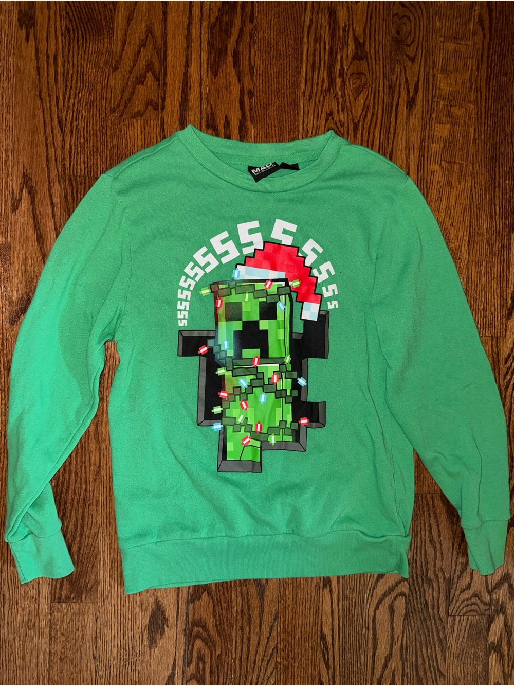 MAD Engine Green Minecraft Creeper Crewneck Sweatshirt